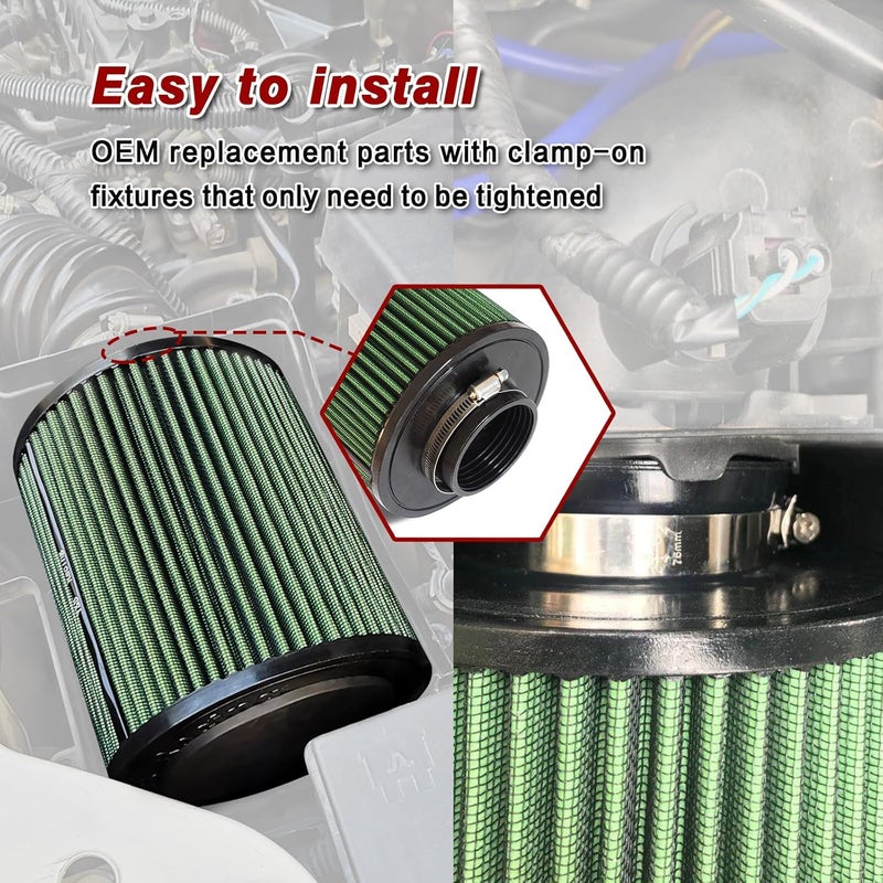 KNSPEC High Performance Air Filter Intake Compatible with Ford Focus 2009-2018 RS/ST MK3 MK3.5 Accessories,Cold Air Intake Filter - Image 2